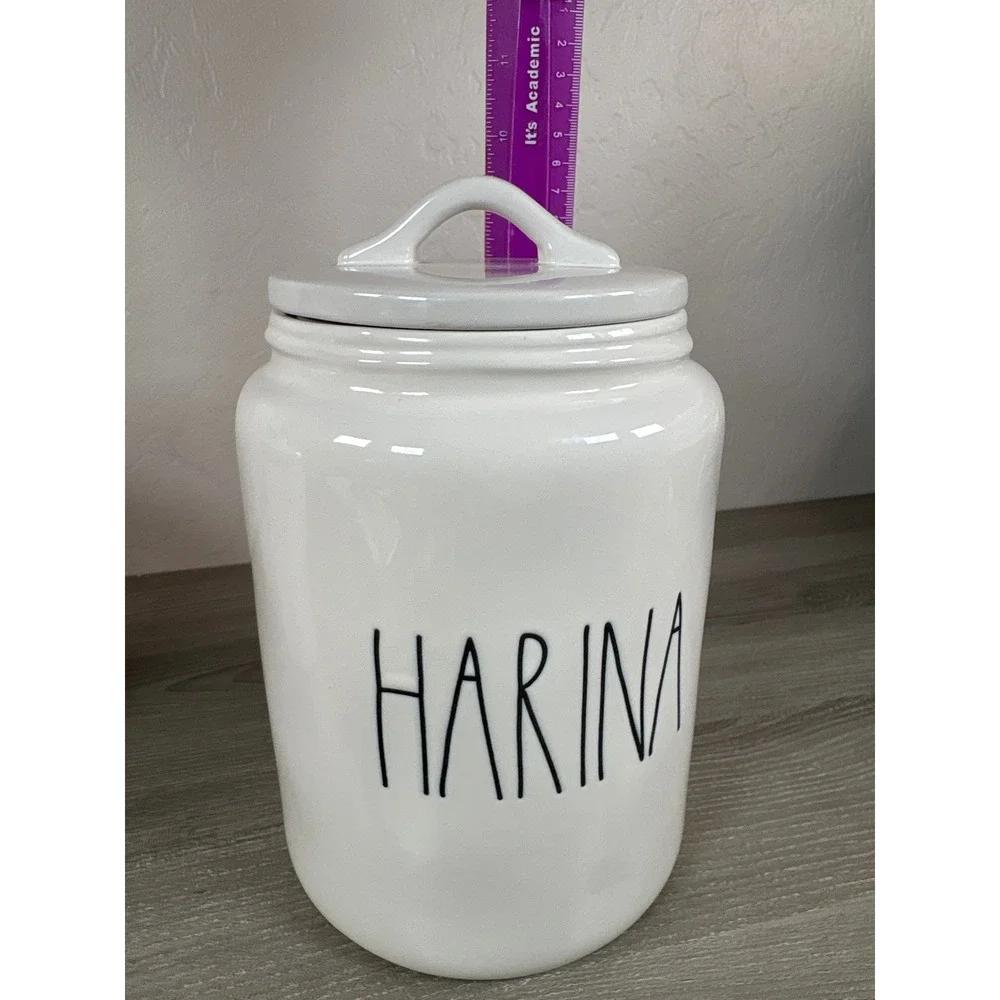 Rae Dunn Harina Flour Canister White Ceramic Spanish Collection Farmhouse Decor